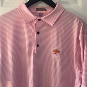 Peter Millar Pink Striped Men's Polo Shirt Kiawah